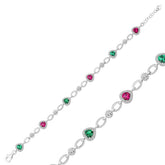 Silver Color Hearts Women's Bracelet